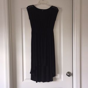 Forever 21 black knit hi-lo cap sleeve dress
